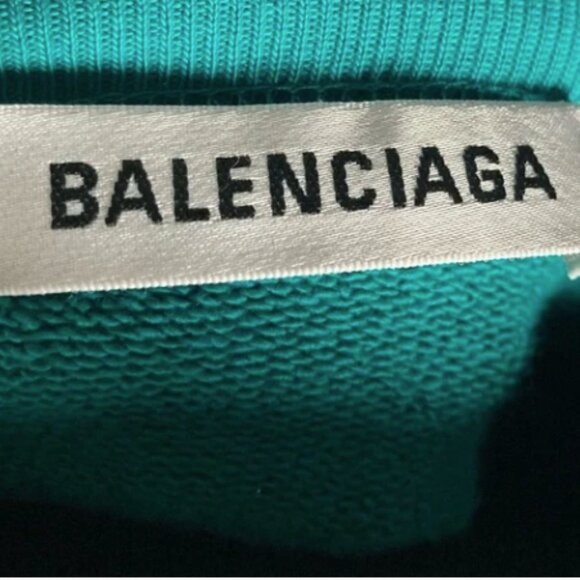 Balenciaga Men’s Authentic Teal Portrait Hoodie - Picture 5 of 5